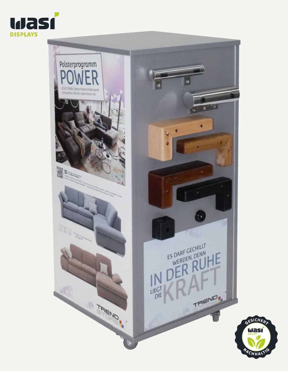 Warenpräsentationsträger aus Holz für Polstermöbelausstellung